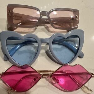 Trendy Sunglasses Set - Pink, Blue, and Rose Gold